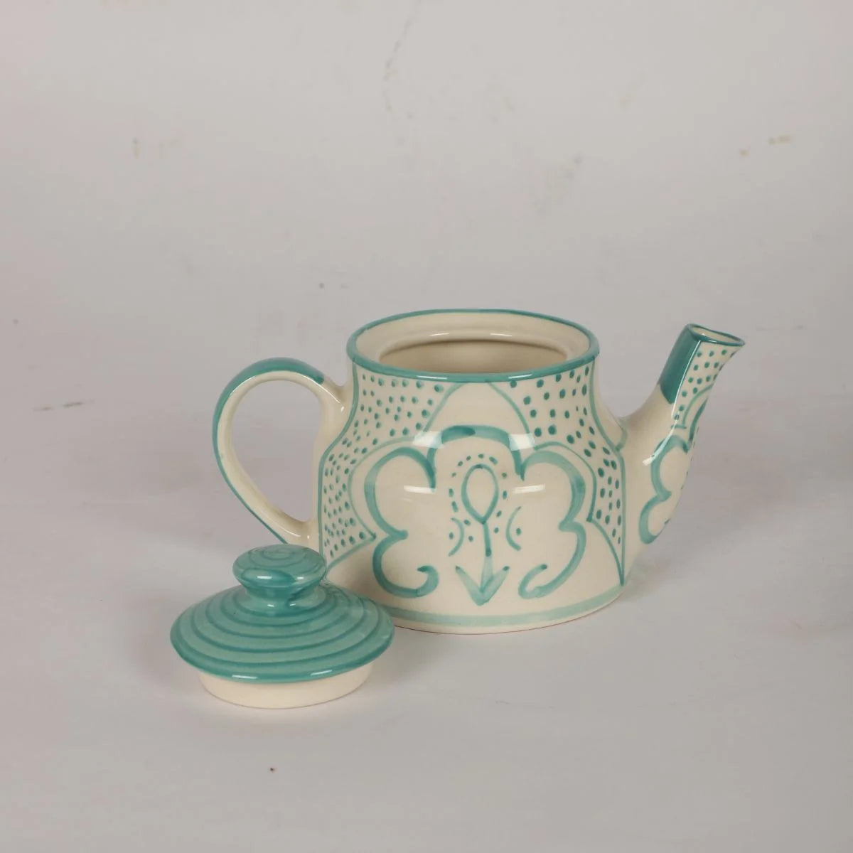 Aquamarine Ceramic Tea Set with Kettle Perfect for Tea Lovers