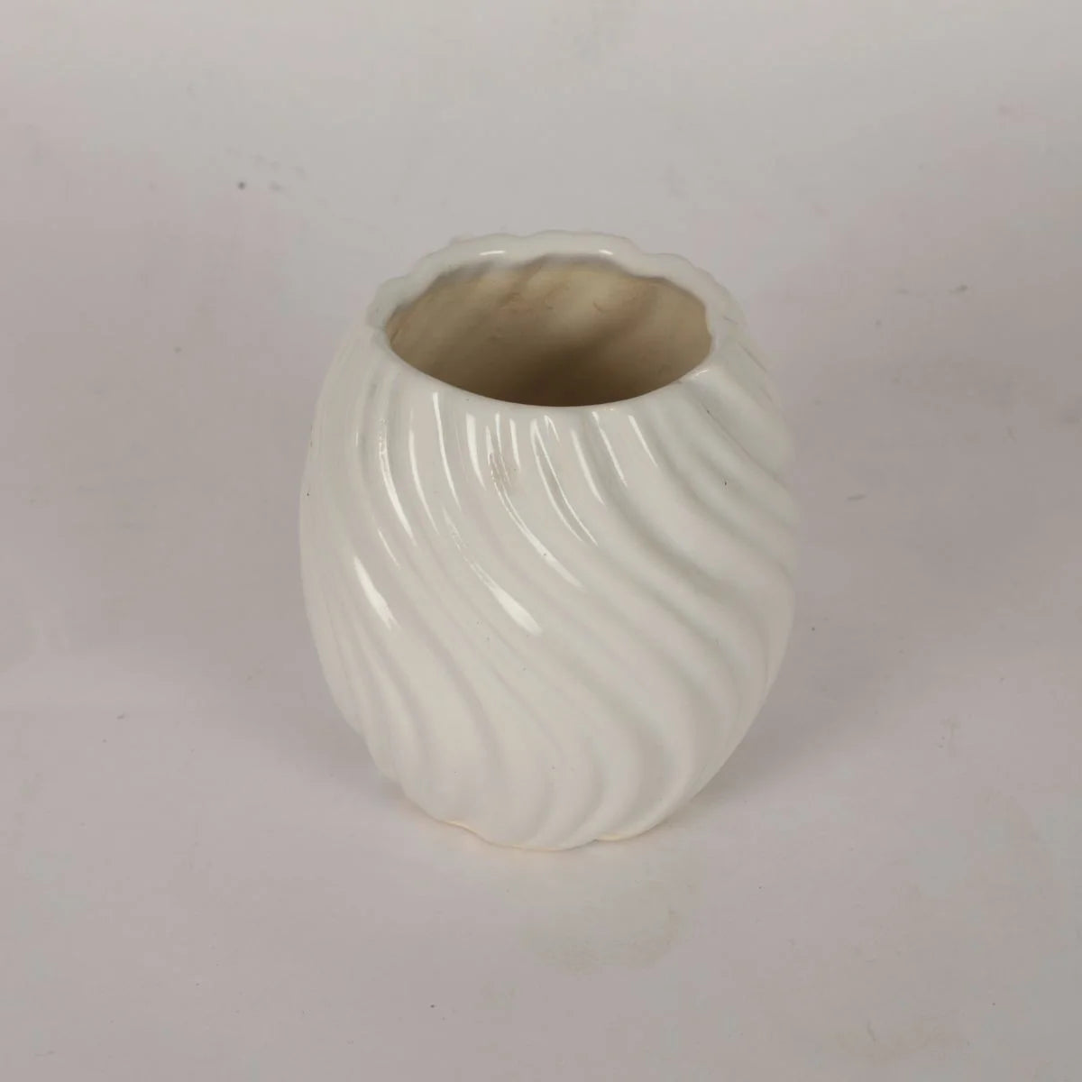 Lenox Mirage White Ceramic Pot Elegant Planter for Indoor Plants