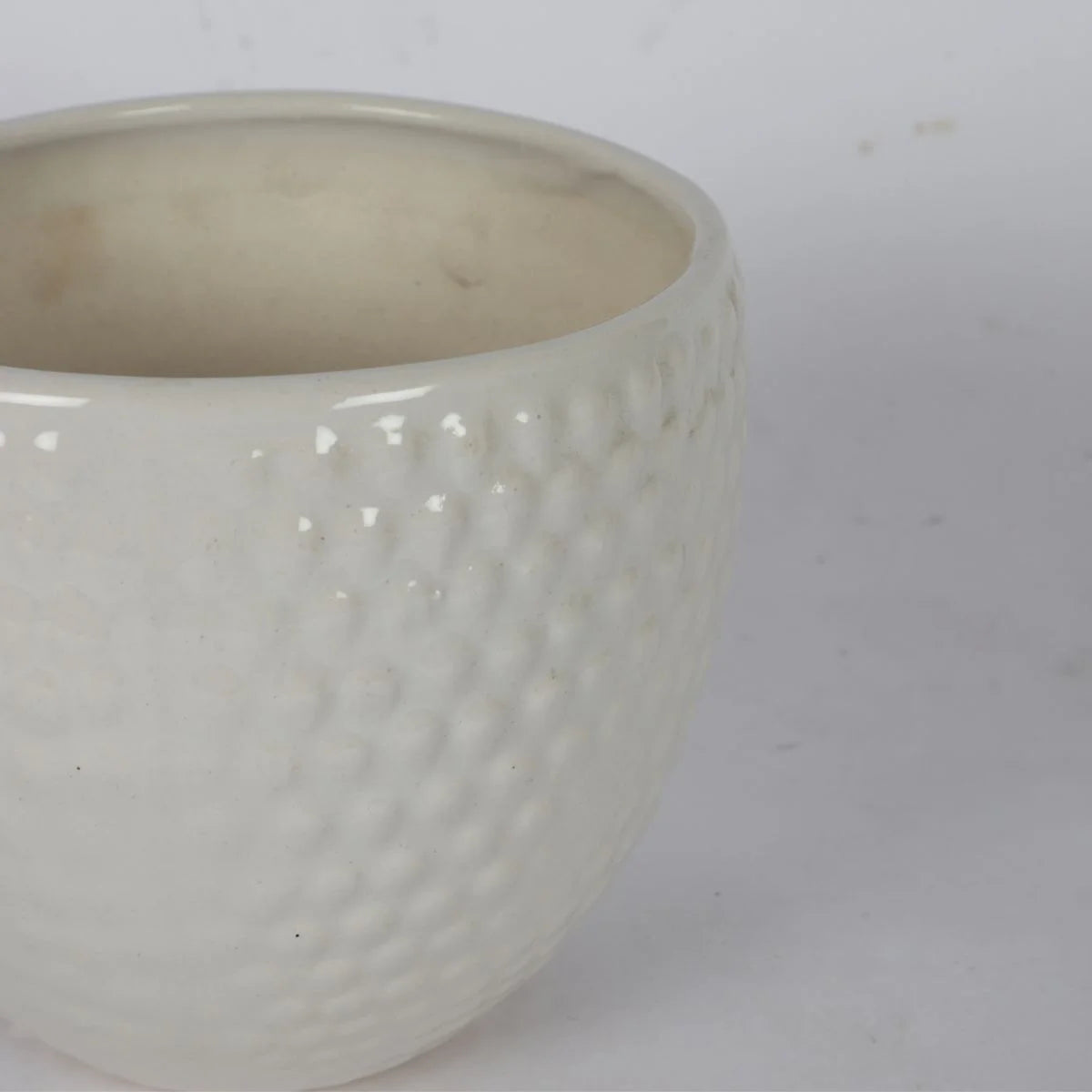 Oval Shape Big Dot Ceramic Pot White – Decorative Planter