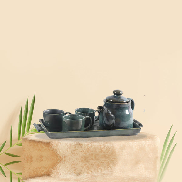 Glintly ceramic Green Tea set for kitchen