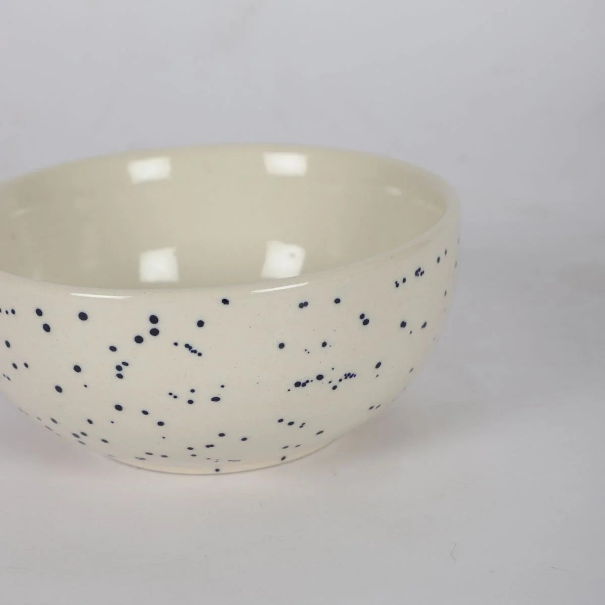 Modern Decorative Serving Black Spotted Ceramic Bowl