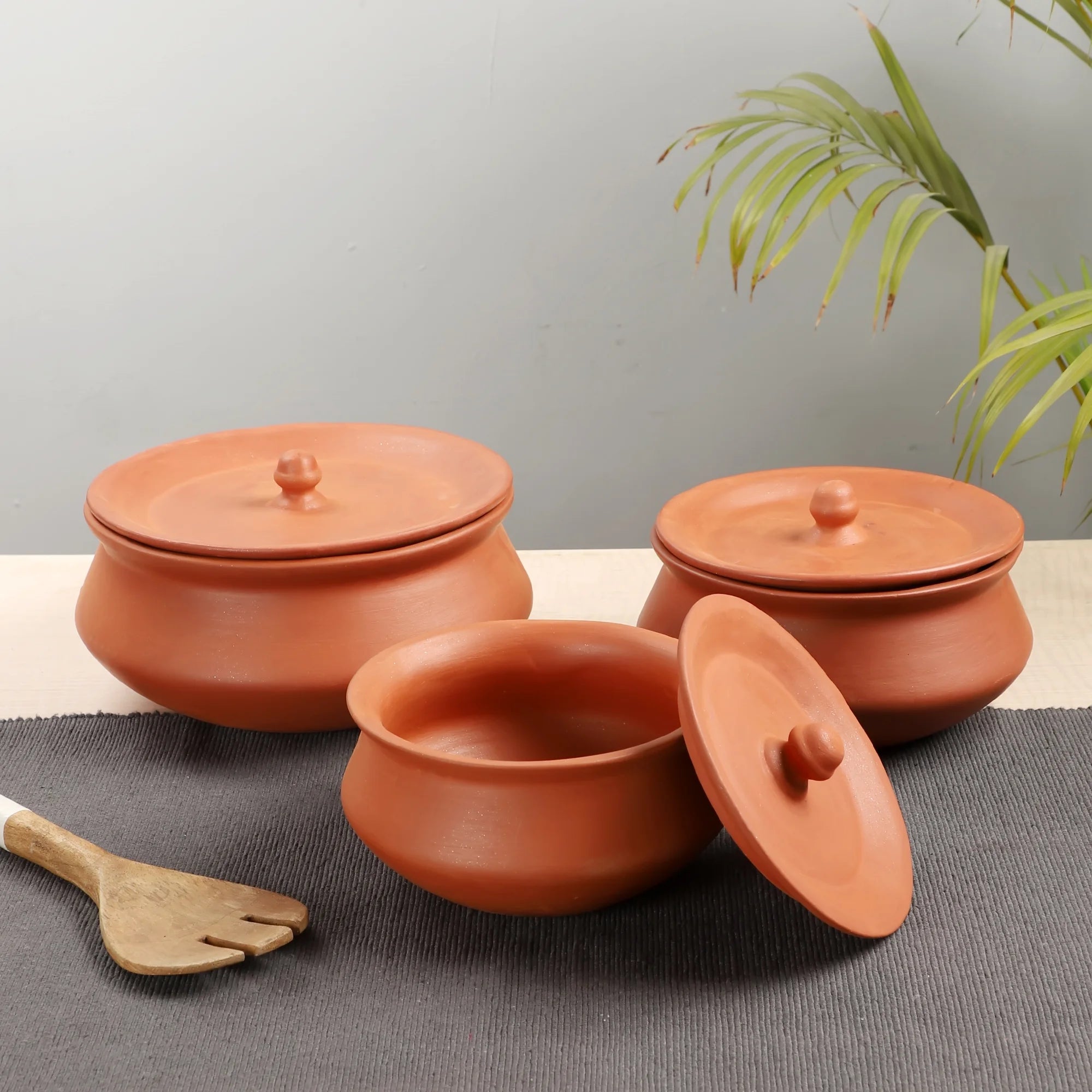 Ayusya Terracota Handi (Set of 03 Pcs.)